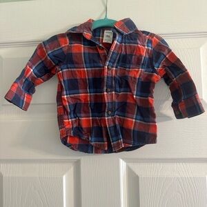 Carter's Red and Navy Plaid Button-Down Shirt